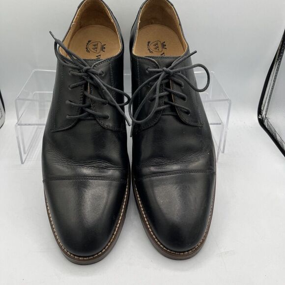 Wallin & Bros Cap Toe Black Leather Lace Up Dress Shoes Size 12M Made in Brazil - Picture 11 of 12